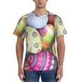 thumbnail image 1 of Bixox Men's Colorful Easter Eggs Printed Short Sleeve Skinny Athletic T-Shirt, 1 of 6
