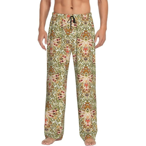 Bixox Men's Colorful Paisley Patterned Pajama Pants with Pockets Lounge Clothes for Home