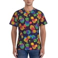 thumbnail image 1 of Bixox Men's Colorful Pineapples1 Printed Short Sleeve Skinny Athletic T-Shirt, 1 of 6