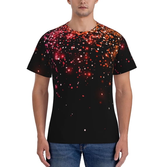 Bixox Men's Colorful Sparkling Printed Short Sleeve Skinny Athletic T-Shirt