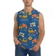 thumbnail image 1 of Bixox Men's Construction Vehicles Printed Shirt Sleeveless Fitness Tank Top-Large, 1 of 5