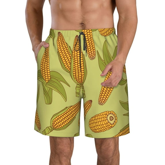 Bixox Men's Corn printing Casual Classic Fit Short Summer Beach Shorts