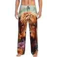 thumbnail image 1 of Bixox Men's Countryside Colorful Floral Cow Patterned Pajama Pants with Pockets Lounge Clothes for Home, 1 of 5
