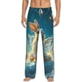 thumbnail image 1 of Bixox Men's Cute Angel Winged Rabbit Patterned Pajama Pants with Pockets Lounge Clothes for Home, 1 of 5