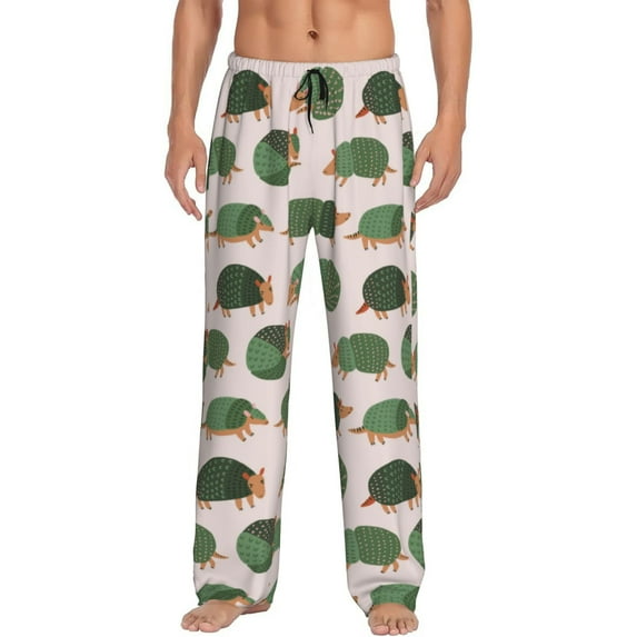 Bixox Men's Cute Armadillo Patterned Pajama Pants with Pockets Lounge Clothes for Home
