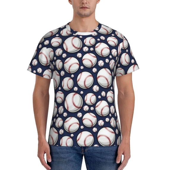 Bixox Men's Cute Basebal Printed Short Sleeve Skinny Athletic T-Shirt