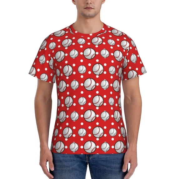 Bixox Men's Cute Baseball Printed Short Sleeve Skinny Athletic T-Shirt