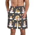 thumbnail image 1 of Bixox Men's Cute Bee Gnome printing Casual Classic Fit Short Summer Beach Shorts, 1 of 6