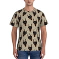 thumbnail image 1 of Bixox Men's Cute Black Dog Printed Short Sleeve Skinny Athletic T-Shirt, 1 of 6
