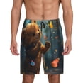 thumbnail image 1 of Bixox Men's Cute Butterfly Bear printed lightweight casual shorts, soft sleep shorts with pockets., 1 of 5