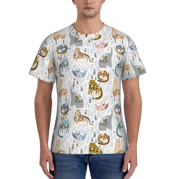 Bixox Men's Cute Colorful Animal Printed Short Sleeve Skinny Athletic T-Shirt