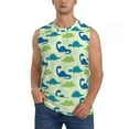 thumbnail image 1 of Bixox Men's Cute Dinosaur Blue Green Printed Shirt Sleeveless Fitness Tank Top-XX-Large, 1 of 7