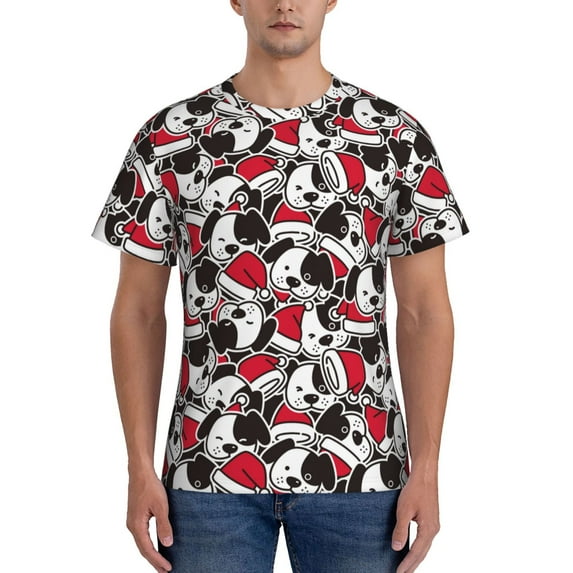 Bixox Men's Cute Dog Printed Short Sleeve Skinny Athletic T-Shirt