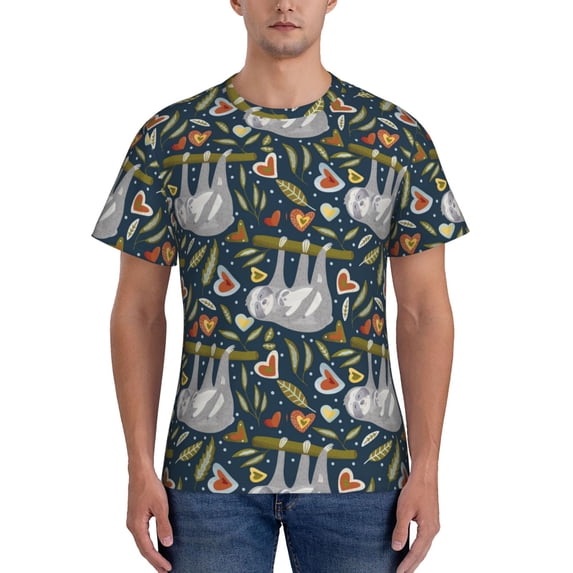 Bixox Men's Cute Sloth Printed Short Sleeve Skinny Athletic T-Shirt