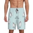 thumbnail image 1 of Bixox Men's Cute Unicorn Doing Yoga Pose printed lightweight casual shorts, soft sleep shorts with pockets., 1 of 7