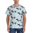 thumbnail image 1 of Bixox Men's Dachshund Dog Puppy Printed Short Sleeve Skinny Athletic T-Shirt, 1 of 1