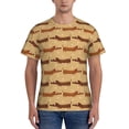 thumbnail image 1 of Bixox Men's Dachshund Dog Puppy Printed Short Sleeve Skinny Athletic T-Shirt, 1 of 6