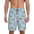 thumbnail image 1 of Bixox Men's Dachshund Dog printed lightweight casual shorts, soft sleep shorts with pockets., 1 of 5