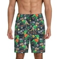 thumbnail image 1 of Bixox Men's Dinosaur Plays Soccer printed lightweight casual shorts, soft sleep shorts with pockets., 1 of 7
