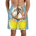 thumbnail image 1 of Bixox Men's Dog Takes a Bath in the Bathtub printing Casual Classic Fit Short Summer Beach Shorts, 1 of 6