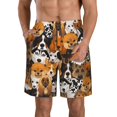 thumbnail image 1 of Bixox Men's Dogs Different Breeds printing Casual Classic Fit Short Summer Beach Shorts, 1 of 6