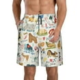 thumbnail image 1 of Bixox Men's Dogs Funny Pets printing Casual Classic Fit Short Summer Beach Shorts, 1 of 6