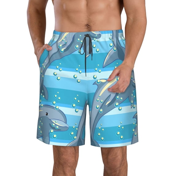 Bixox Men's Dolphin printing Casual Classic Fit Short Summer Beach Shorts