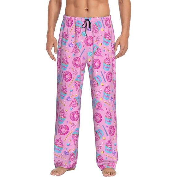 Bixox Men's Donuts Patterned Pajama Pants with Pockets Lounge Clothes for Home