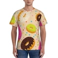 thumbnail image 1 of Bixox Men's Donuts Printed Short Sleeve Skinny Athletic T-Shirt, 1 of 6