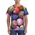 thumbnail image 1 of Bixox Men's Easter Eggs1 Printed Short Sleeve Skinny Athletic T-Shirt, 1 of 6