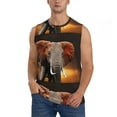 thumbnail image 1 of Bixox Men's Elephant Sunset in Kenya Printed Shirt Sleeveless Fitness Tank Top-, 1 of 7