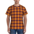 thumbnail image 1 of Bixox Men's Fall Buffalo Plaid Printed Short Sleeve Skinny Athletic T-Shirt, 1 of 6
