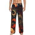 thumbnail image 1 of Bixox Men's Fiery Floral Pattern Patterned Pajama Pants with Pockets Lounge Clothes for Home, 1 of 5