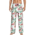 thumbnail image 1 of Bixox Men's Flamingo Flower Patterned Pajama Pants with Pockets Lounge Clothes for Home, 1 of 5