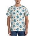 thumbnail image 1 of Bixox Men's Flower Leaves Printed Short Sleeve Skinny Athletic T-Shirt, 1 of 6