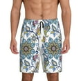 thumbnail image 1 of Bixox Men's Flowers and Butterflies printed lightweight casual shorts, soft sleep shorts with pockets., 1 of 7