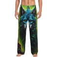 thumbnail image 1 of Bixox Men's Fluorescent Wolf Patterned Pajama Pants with Pockets Lounge Clothes for Home, 1 of 5