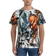 thumbnail image 1 of Bixox Men's Four Running Horses Printed Short Sleeve Skinny Athletic T-Shirt, 1 of 6