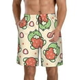 thumbnail image 1 of Bixox Men's Frog Hold Strawberry printing Casual Classic Fit Short Summer Beach Shorts, 1 of 6