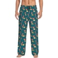 thumbnail image 1 of Bixox Men's Frog and Mushrooms Patterned Pajama Pants with Pockets Lounge Clothes for Home, 1 of 5