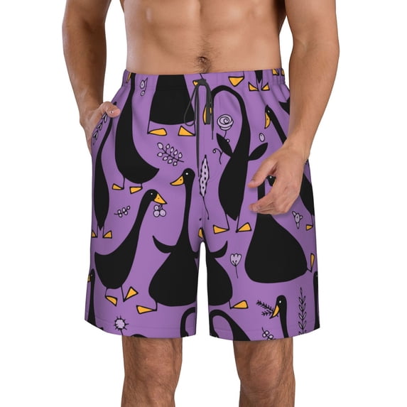 Bixox Men's Funny Goose printing Casual Classic Fit Short Summer Beach Shorts
