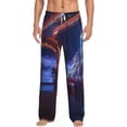 thumbnail image 1 of Bixox Men's Futuristic Bar Space View Patterned Pajama Pants with Pockets Lounge Clothes for Home, 1 of 5
