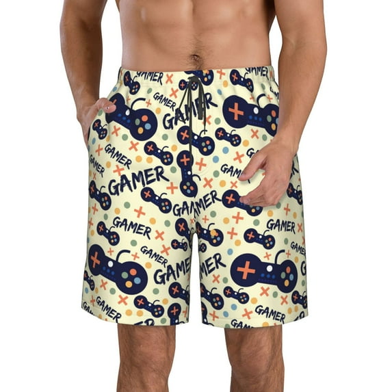 Bixox Men's Game Controller printing Casual Classic Fit Short Summer Beach Shorts