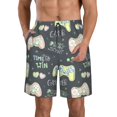 thumbnail image 1 of Bixox Men's Gamers printing Casual Classic Fit Short Summer Beach Shorts, 1 of 6