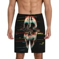 thumbnail image 1 of Bixox Men's Glitch Screaming Skull printed lightweight casual shorts, soft sleep shorts with pockets., 1 of 7