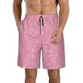 thumbnail image 1 of Bixox Men's Glitter Pink printing Casual Classic Fit Short Summer Beach Shorts, 1 of 6