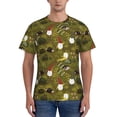 thumbnail image 1 of Bixox Men's Gnomes Playing in the Garden Printed Short Sleeve Skinny Athletic T-Shirt, 1 of 6