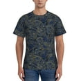 thumbnail image 1 of Bixox Men's Golden Peonies Printed Short Sleeve Skinny Athletic T-Shirt, 1 of 6