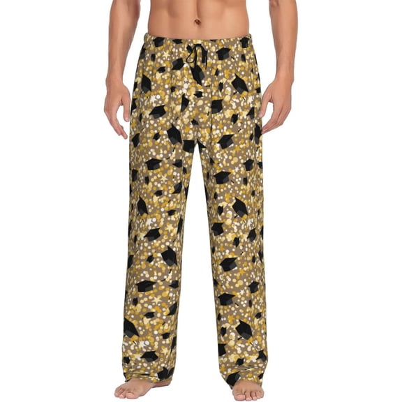 Bixox Men's Graduation Hats3 Patterned Pajama Pants with Pockets Lounge Clothes for Home