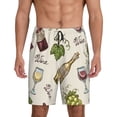 thumbnail image 1 of Bixox Men's Grapes Bbottles Wine printed lightweight casual shorts, soft sleep shorts with pockets., 1 of 7